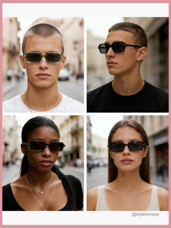 Retro Rectangular Sunglasses with UV400 Lenses and Polycarbonate Frame main image 7